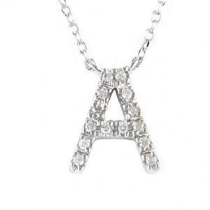 Sterling Silver Diamond Initial Pendant Necklace NECKLACE Bailey's Fine Jewelry