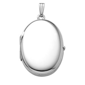 Sterling Silver Polished Oval Locket Necklace NECKLACE Bailey's Fine Jewelry