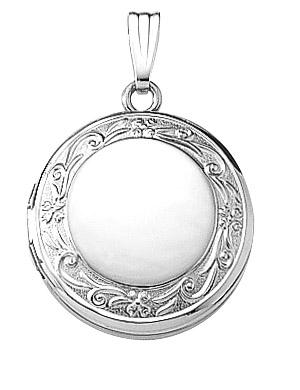 Sterling Silver Engravable Locket Pendant Necklace