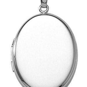 Sterling Silver Oval Locket Pendant Necklace NECKLACE Bailey's Fine Jewelry