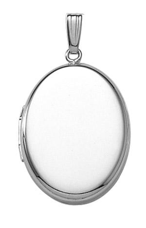 Sterling Silver Oval Locket Pendant Necklace