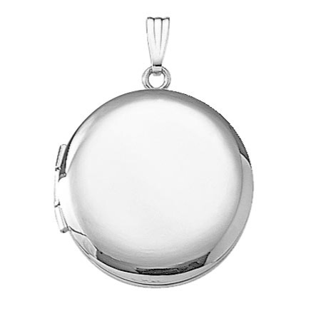 Sterling Silver Round Locket Pendant Necklace
