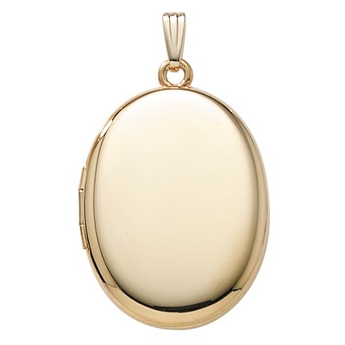 Gold Filled Oval Locket Pendant Necklace