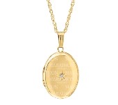 Gold Filled Locket Pendant Necklace With Diamonds