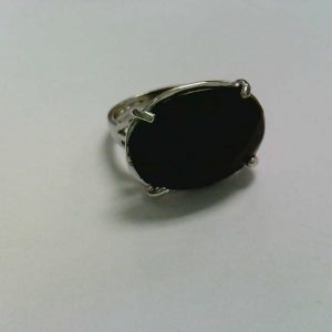 Silver Black Onyx Oval Twist Ring RINGS Bailey's Fine Jewelry