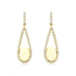 Opal and Diamond Teardrop Earrings EARRING Bailey's Fine Jewelry