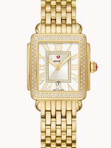 Michele Deco Madison Mid 18k Gold Diamond Watch WATCH Bailey's Fine Jewelry
