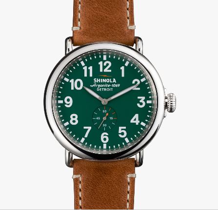 Shinola Runwell 47mm Green Dial Men's Watch