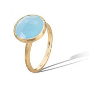 Marco Bicego Jaipur Color Collection Gold Aquamarine Medium Stackable Ring RINGS Bailey's Fine Jewelry