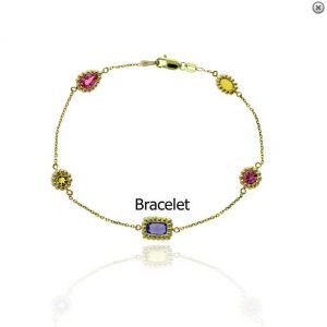 Multi Color Sapphire Beaded Station Bracelet BRACELET Bailey's Fine Jewelry