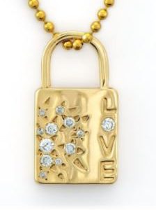 Three Stories Medium Love Lock Pendant with Diamonds ENHANCER Bailey's Fine Jewelry