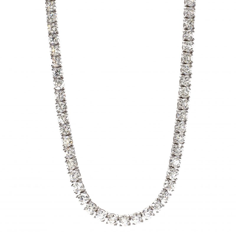 17.61ct Diamond Tennis Necklace in White Gold