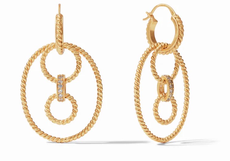 Julie Vos Monaco Three in One Earrings with Cubic Zirconia