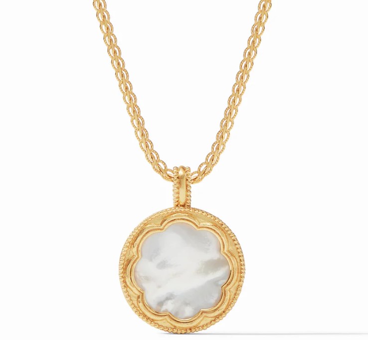 Julie Vos Trieste Coin Statement Pendant in Mother of Pearl