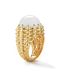 Seaman Schepps Lightship Woven Cushion Ring in White Agate RINGS Bailey's Fine Jewelry