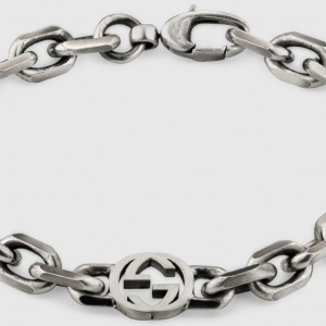 Gucci Interlocking G Bracelet Aged Silver BRACELET Bailey's Fine Jewelry