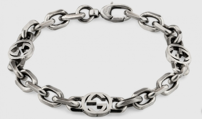 Gucci Interlocking G Bracelet Aged Silver