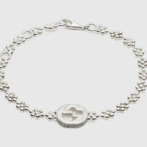 Gucci Interlocking G Flower Silver Bracelet BRACELET Bailey's Fine Jewelry