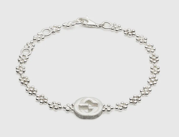 Gucci Interlocking G Flower Silver Bracelet