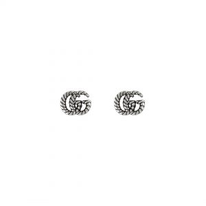Gucci GG Marmont Aged Stud Silver Earrings EARRING Bailey's Fine Jewelry