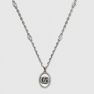 Gucci GG Marmount Pendant Silver Necklace NECKLACE Bailey's Fine Jewelry