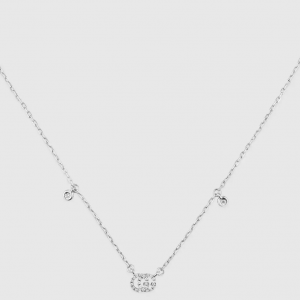 Gucci GG Running 18kt White Gold Diamond Necklace NECKLACE Bailey's Fine Jewelry