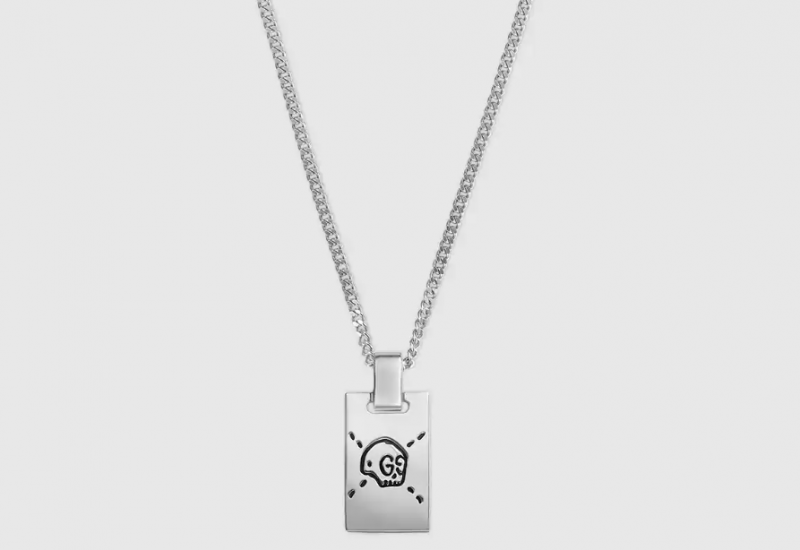 Gucci Ghost Silver Tag Necklace