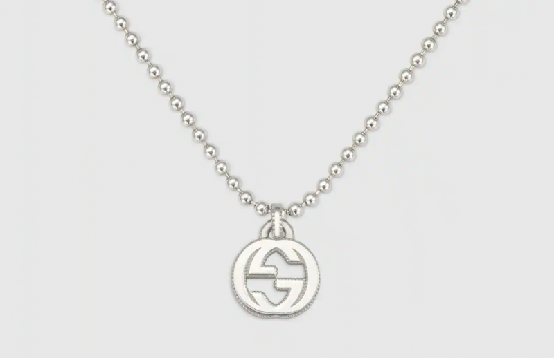 Gucci Interlocking G Pendant Shiny Silver Necklace