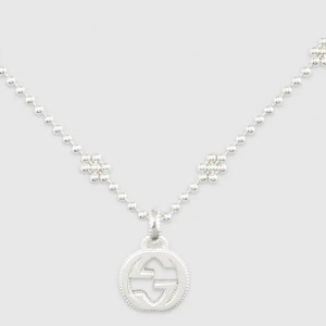 Gucci Interlocking G Pendant Station Silver Necklace NECKLACE Bailey's Fine Jewelry