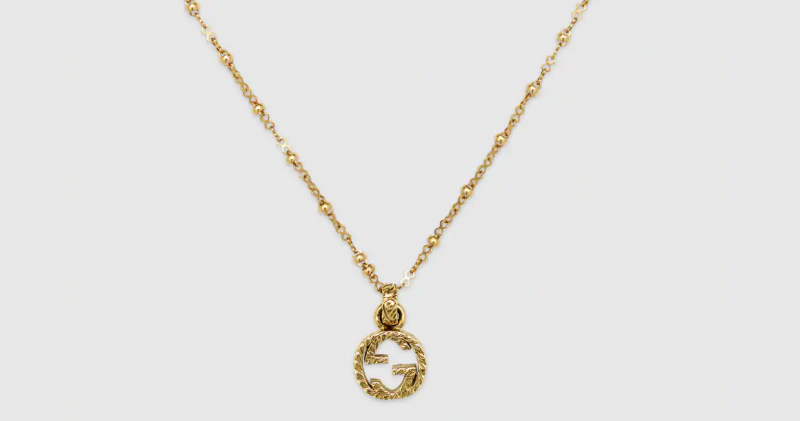 Gucci Interlocking G Pendant 18kt Yellow Gold Necklace