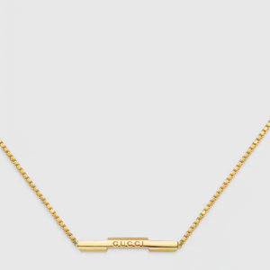 Gucci Link to Love 18kt Yellow Gold Bar Necklace NECKLACE Bailey's Fine Jewelry
