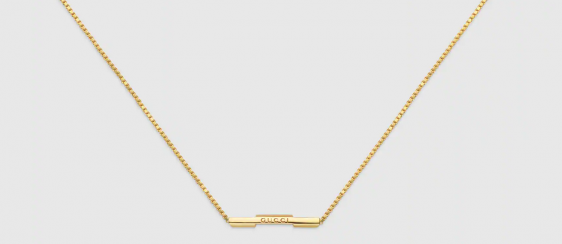 Gucci Link to Love 18kt Yellow Gold Bar Necklace