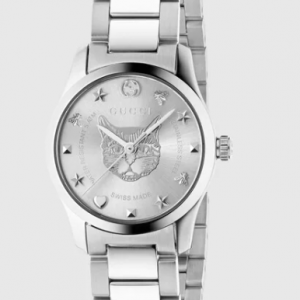 Gucci G-Timeless Iconic 27mm Silver Feline Head Steel Watch WATCH Bailey's Fine Jewelry