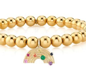 Sydney Evan Rainbow Charm Gold Stretch Bracelet BRACELET Bailey's Fine Jewelry