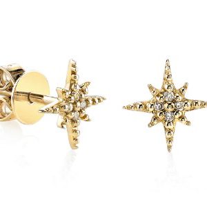 Sydney Evan Mini Pave Starburst Studs EARRING Bailey's Fine Jewelry