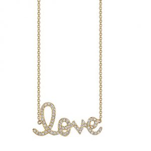 Sydney Evan Large Love Script Necklace NECKLACE Bailey's Fine Jewelry
