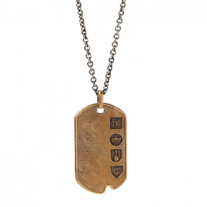 John Varvatos Distressed Mixed Metal Dogtag Pendant Necklace NECKLACE Bailey's Fine Jewelry