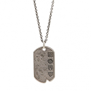 John Varvatos Distressed Silver Dogtag Pendant Necklace NECKLACE Bailey's Fine Jewelry