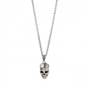 John Varvatos Skull Silver Pendant Necklace NECKLACE Bailey's Fine Jewelry