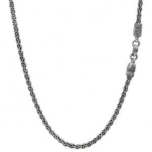 John Varvatos Wolf Woven Silver Chain Necklace NECKLACE Bailey's Fine Jewelry