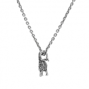 John Varvatos Wolf Head Silver Pendant Necklace NECKLACE Bailey's Fine Jewelry