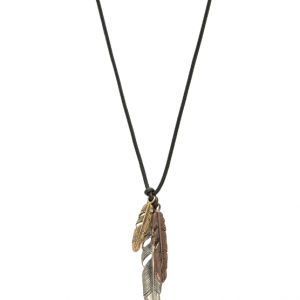 John Varvatos Raven Mixed Metal Feather Pendant Necklace NECKLACE Bailey's Fine Jewelry