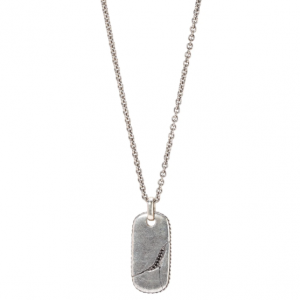 John Varvatos Distressed Dogtag Silver Pendant Necklace NECKLACE Bailey's Fine Jewelry