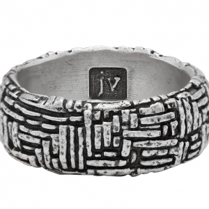 John Varvatos Artisan Woven Silver Band Ring RINGS Bailey's Fine Jewelry