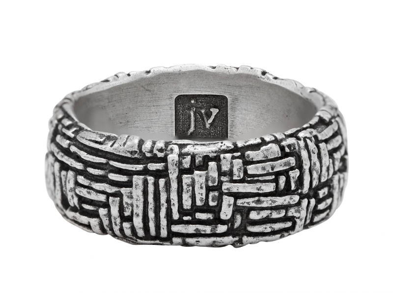 John Varvatos Artisan Woven Silver Band Ring