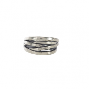 John Varvatos Wrap Medium Silver Band Ring RINGS Bailey's Fine Jewelry