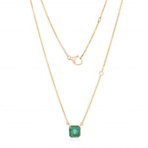 Ascher Emerald and Diamond Pendant Necklace NECKLACE Bailey's Fine Jewelry