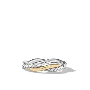 David Yurman Petite Infinity Band Ring in Sterling Silver with 14K Yellow Gold RINGS Bailey's Fine Jewelry